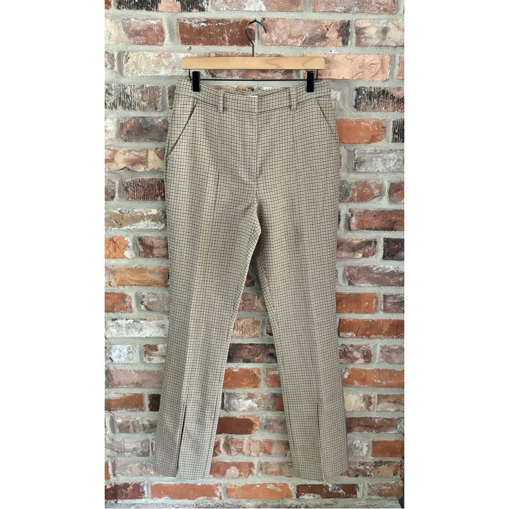 A.L.C. Edwin Split Hem Plaid Print Pants, 8